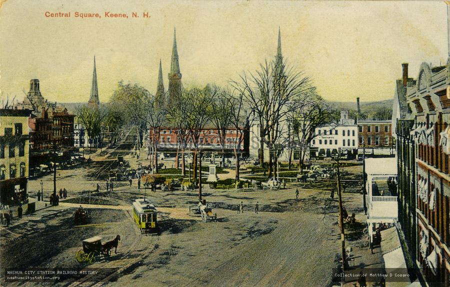 Postcard: Central Square, Keene, New Hampshire